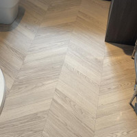 herringbone laminate in a bathroom