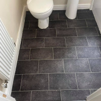 bathroom with LVT floor