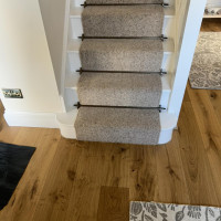 hard floor hall with stair carpet runner