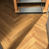 modern herringbone floor fitted in an entrance